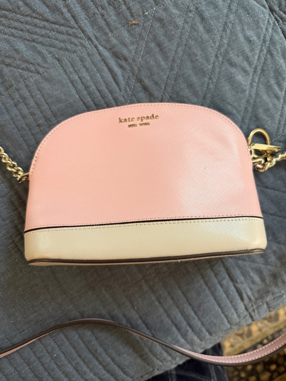 kate spade Pink and Cream Dome Crossbody with Gold Hardware